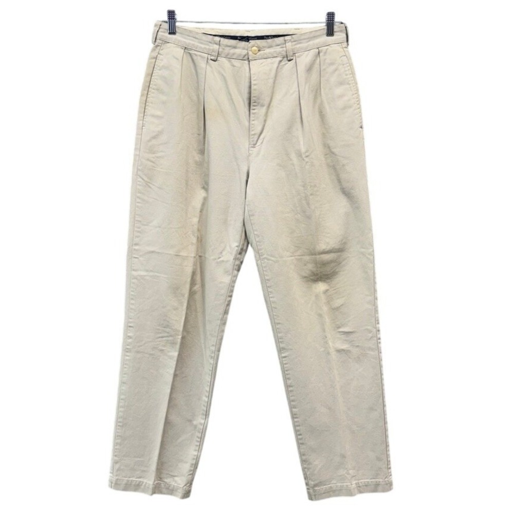 Polo Ralph Lauren Mens Chino Pants Khaki Tan Cotton Twill Straight Leg 32x31.5